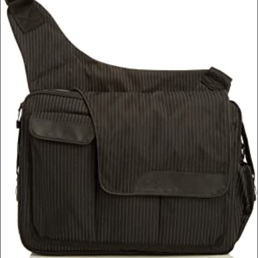 🆕 Diaper Dude pinstripe messenger bag